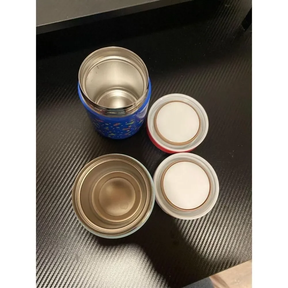 2 Kinsho Insulated Food Jars Rockets and‎ Kitty Rainbows